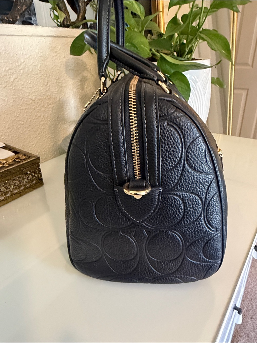 New Large Coach  leather  Morgan signature C - Picture 3 of 11